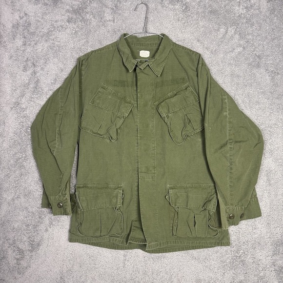 US Military Other - Coat Man's Cotton Wind Resistant Rip Stop Poplin OG 107 M Reg USGI 1968 Vietnam